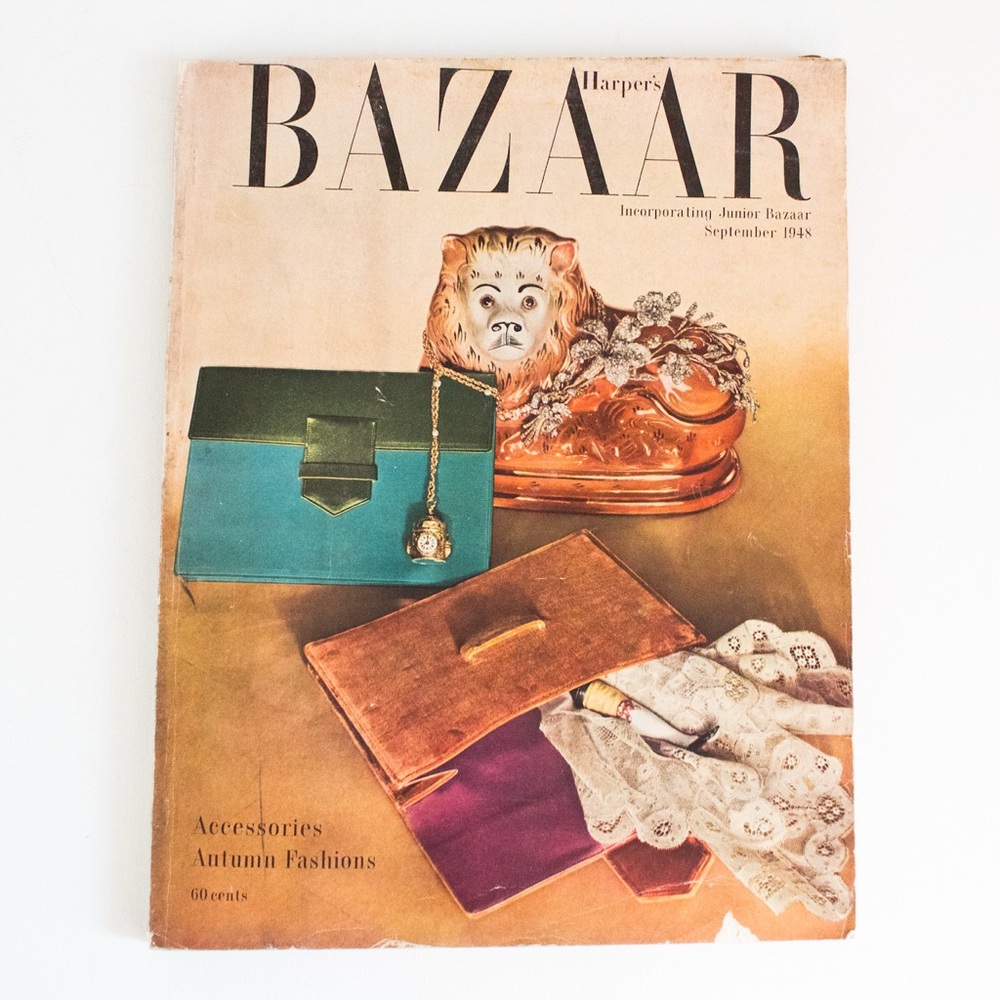 Harper's Bazaar | Vintage September 1948 Post-War Mid-Century Fashion Magazine